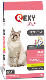 Rexy Plus Sensitive Biftek 1 kg Kedi Maması kullananlar yorumlar